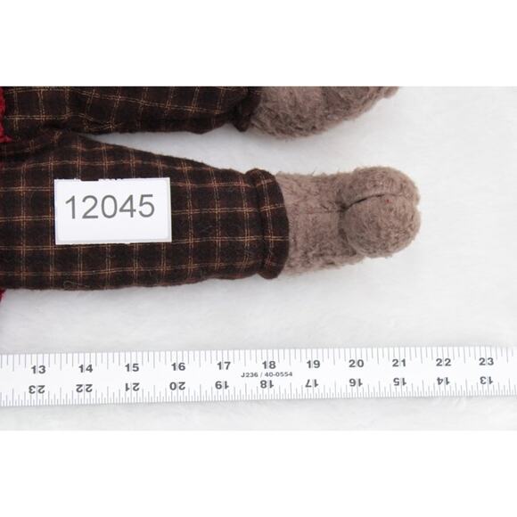 Moose Plush Shelf Sitter Rustic Cabin Christmas Weighted Bottom Dangling Legs - Picture 9 of 9